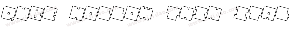 QUBE HOLLOW THIN ITALIC字体转换